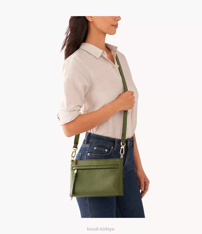 Fossil 6J04520 zeytin kiera küçük çapraz vücut çanta kadınlar