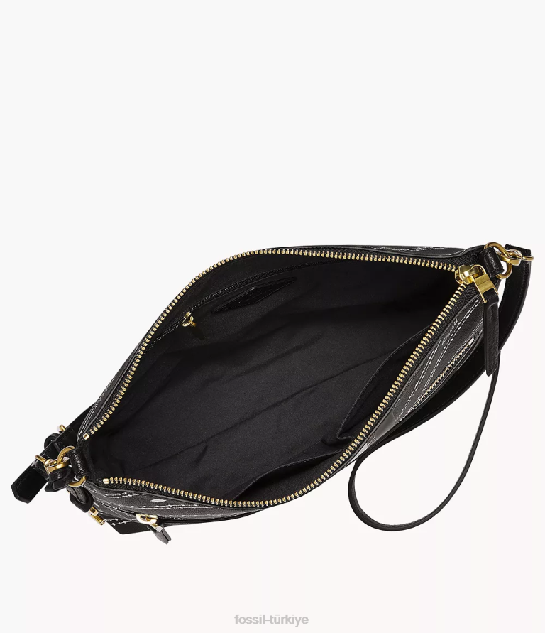 Fossil 6J04523 siyah fiona büyük çapraz gövde çanta kadınlar