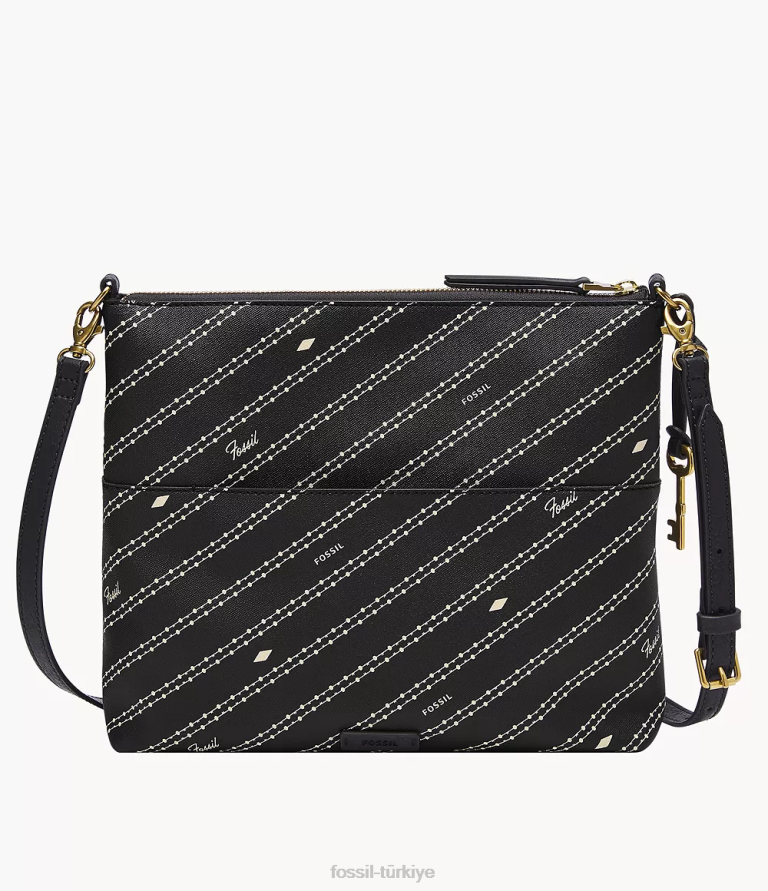 Fossil 6J04523 siyah fiona büyük çapraz gövde çanta kadınlar