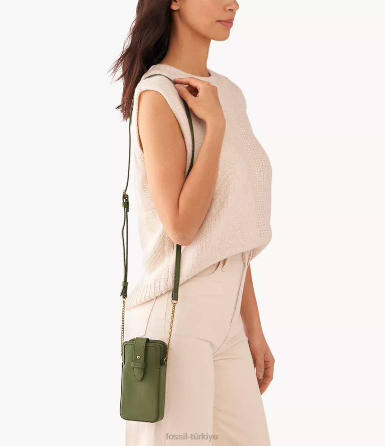 Fossil 6J04528 zeytin lainie telefon kılıfı çapraz askılı çanta kadınlar