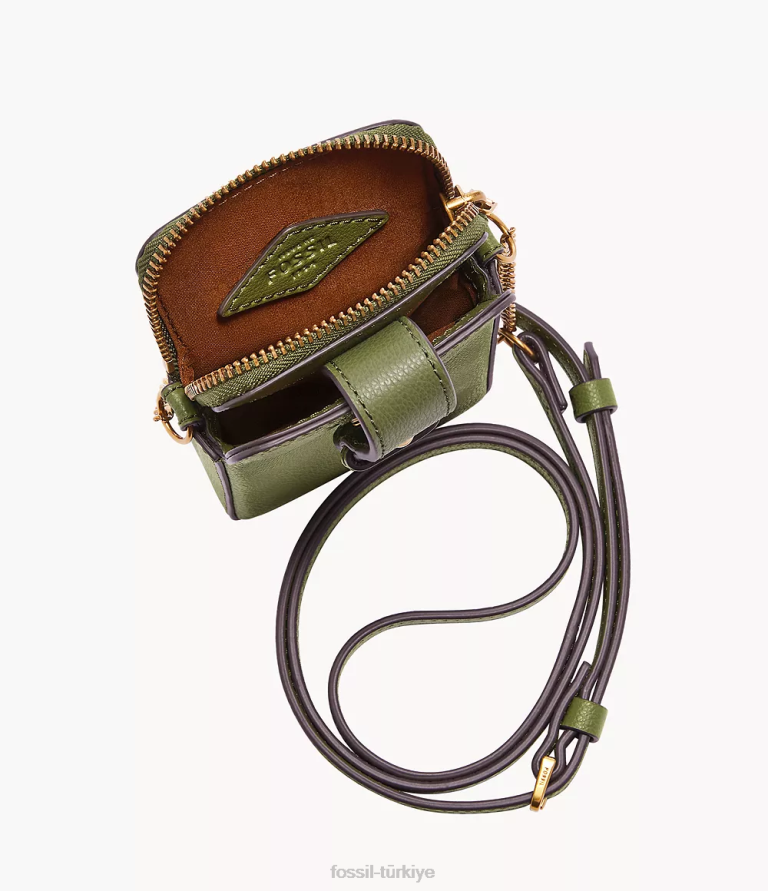 Fossil 6J04528 zeytin lainie telefon kılıfı çapraz askılı çanta kadınlar