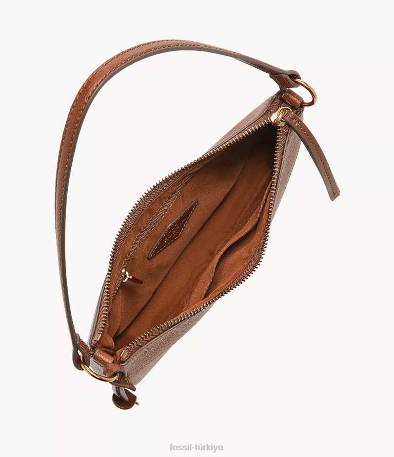 Fossil 6J04535 kahverengi Skylar baget çanta kadınlar