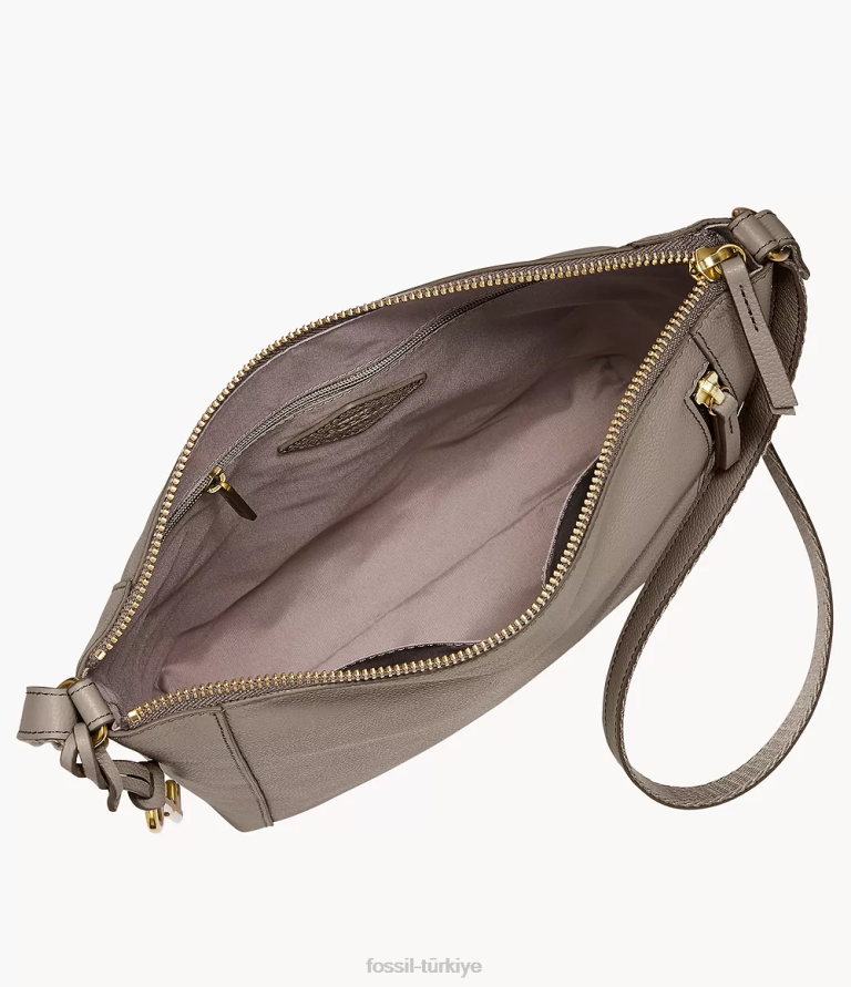 Fossil 6J04536 gri tara çapraz vücut çanta kadınlar