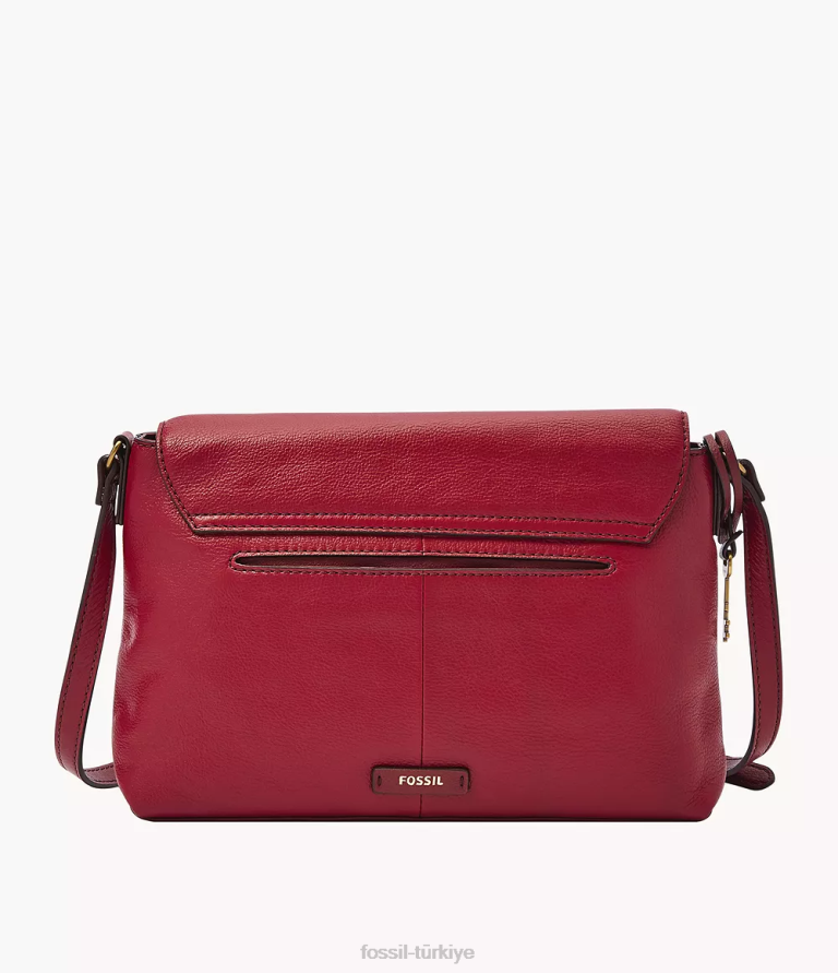 Fossil 6J04539 kırmızı gabriella kapaklı çapraz vücut çanta kadınlar