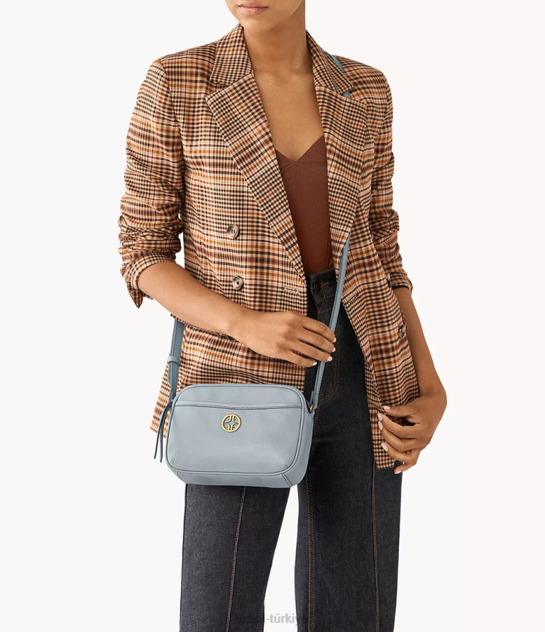 Fossil 6J04540 mavi Brennon kamera çantası çanta kadınlar