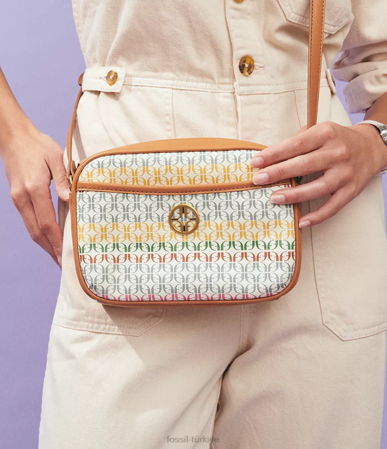 Fossil 6J04543 çok Brennon kamera çantası çanta kadınlar