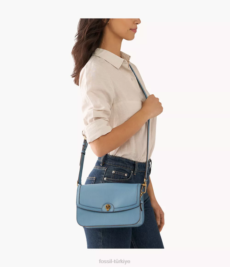Fossil 6J04551 mavi Ainsley çapraz vücut çanta kadınlar