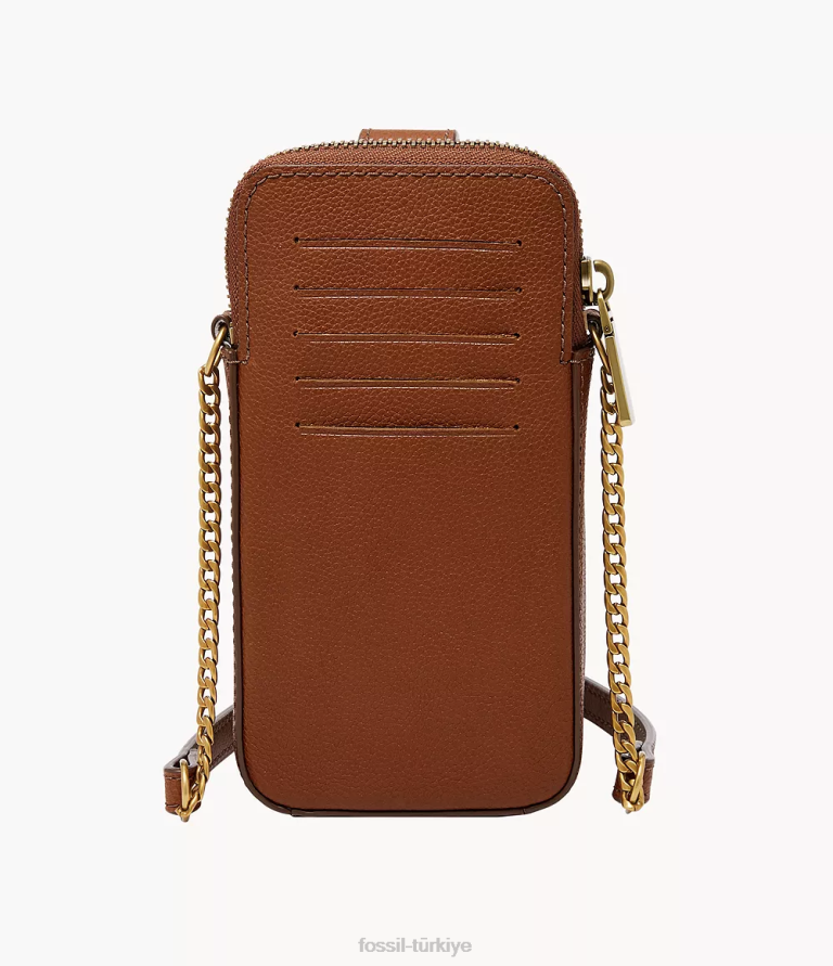 Fossil 6J04553 kahverengi lainie telefon kılıfı çapraz askılı çanta kadınlar