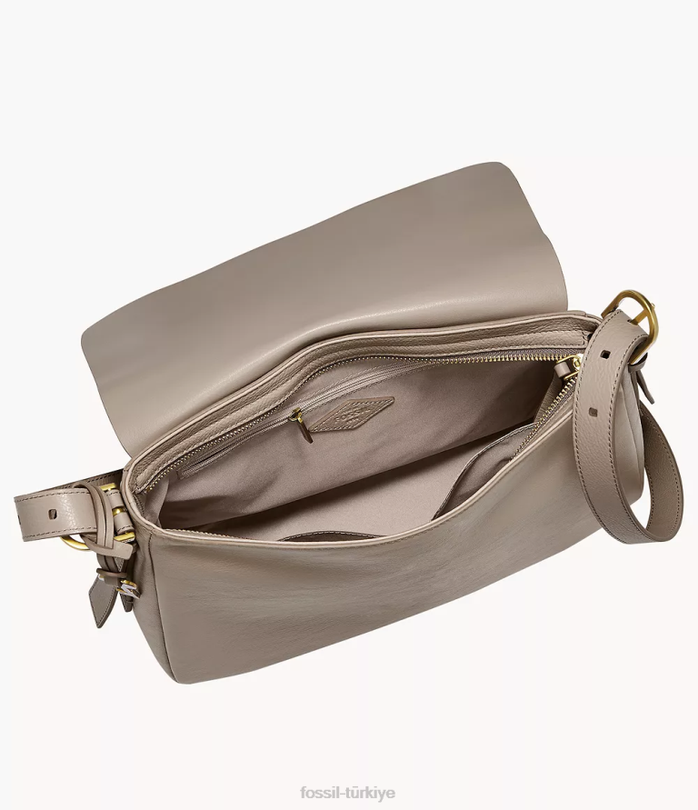 Fossil 6J04554 gri harper büyük kapaklı çapraz gövde çanta kadınlar