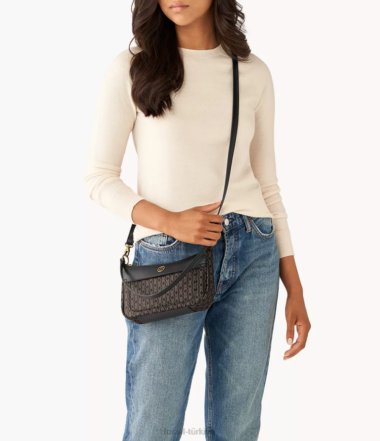 Fossil 6J04555 siyah skylar mini baget çanta kadınlar