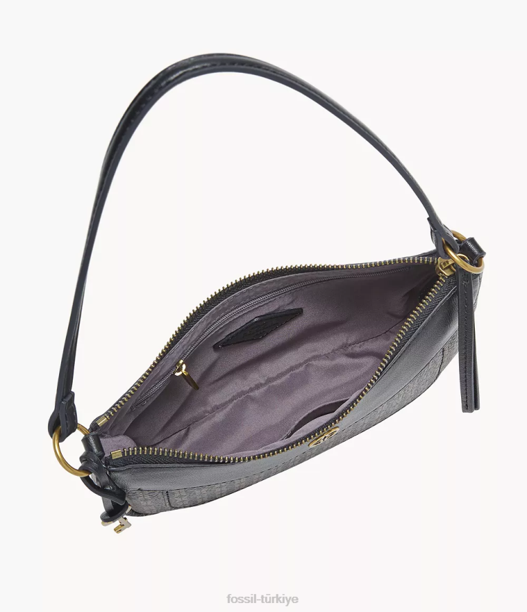 Fossil 6J04555 siyah skylar mini baget çanta kadınlar