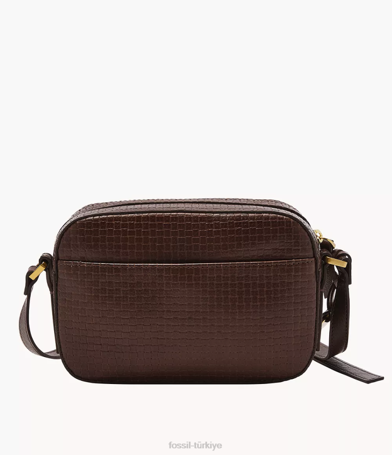 Fossil 6J04561 koyu kahverengi liza kamera çantası çanta kadınlar