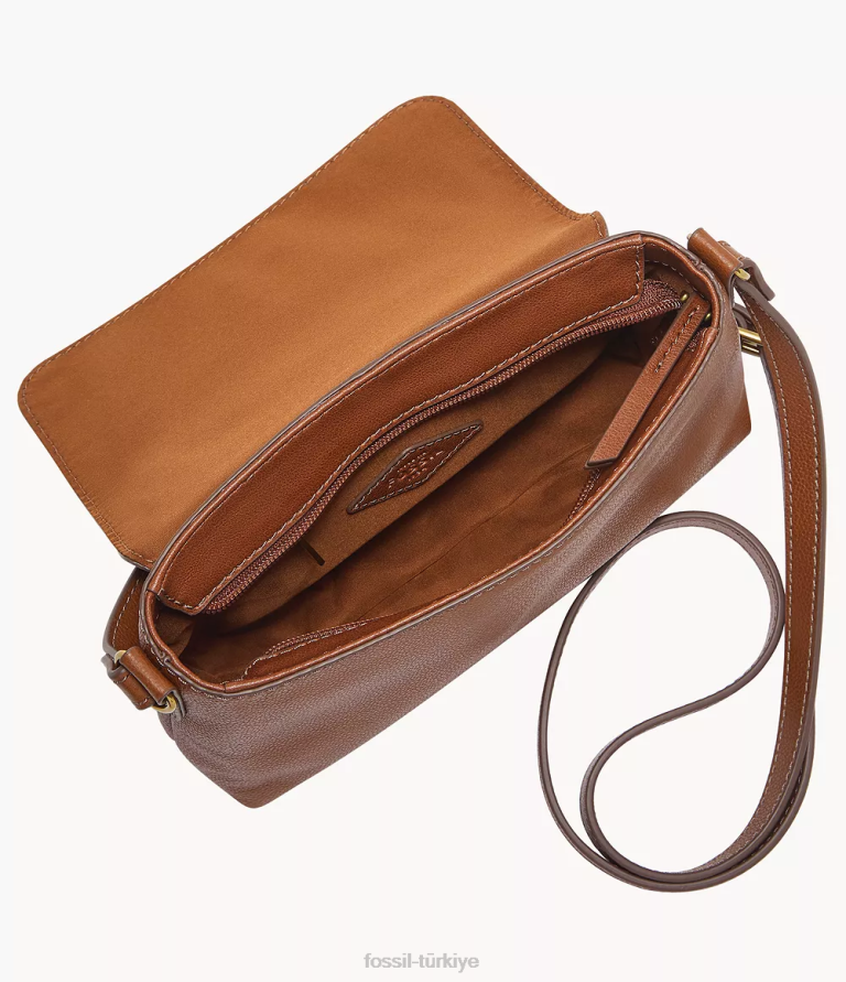 Fossil 6J04566 kahverengi gabriella küçük kapaklı çapraz gövde çanta kadınlar
