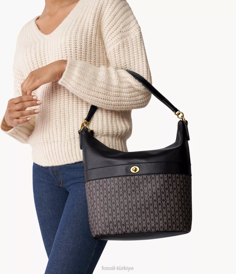 Fossil 6J04577 siyah Talulla serseri çanta kadınlar