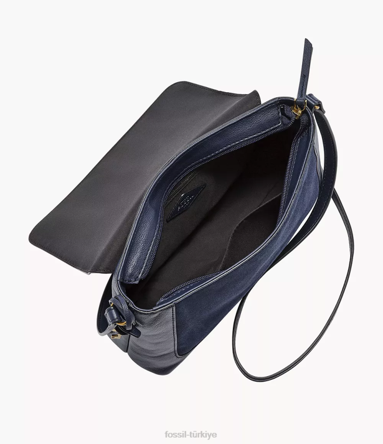 Fossil 6J04579 Donanma gabriella kapaklı çapraz vücut çanta kadınlar