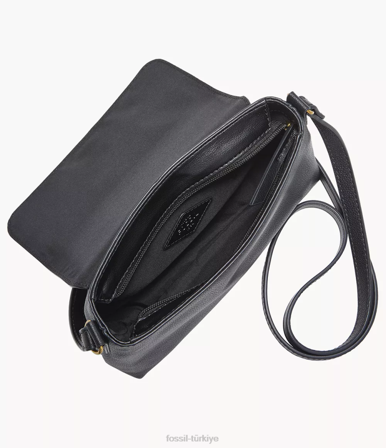 Fossil 6J04582 siyah gabriella küçük kapaklı çapraz gövde çanta kadınlar