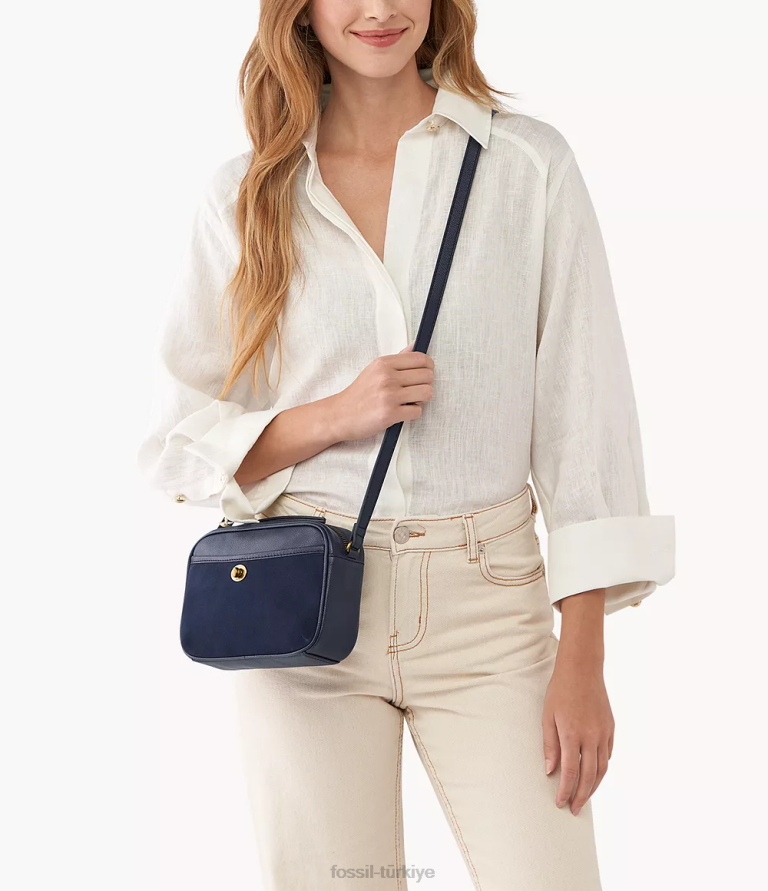 Fossil 6J04597 Donanma Brennon kamera çantası çanta kadınlar