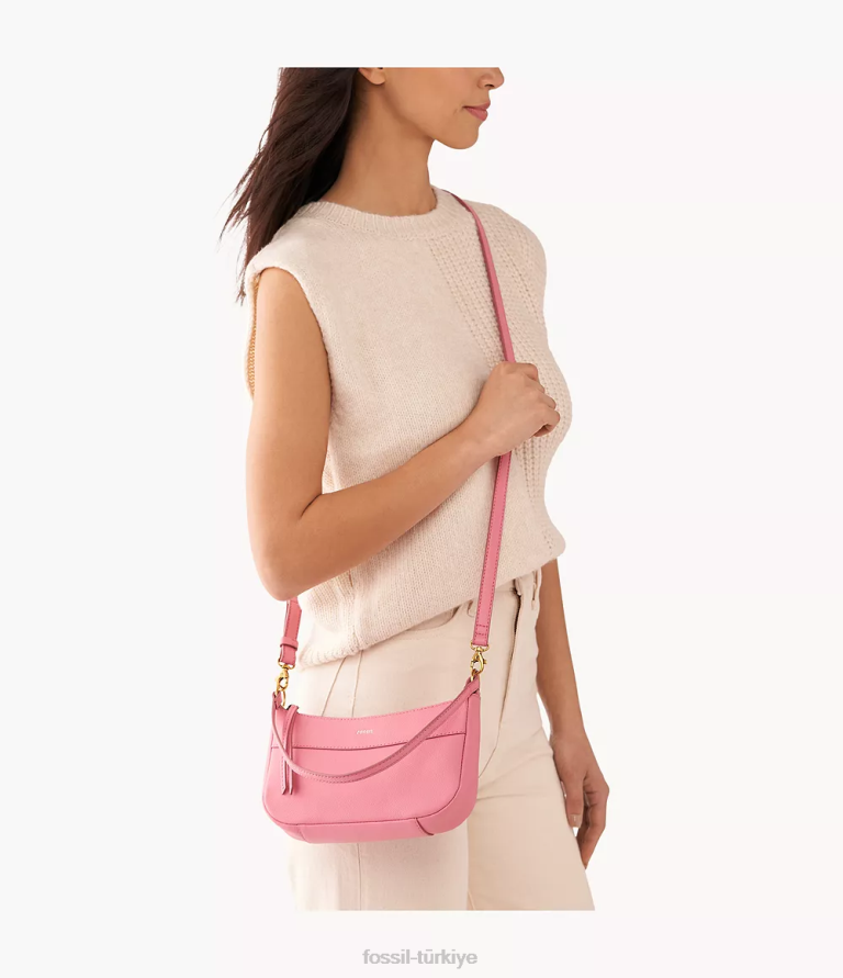 Fossil 6J04598 pembe Skylar baget çanta kadınlar