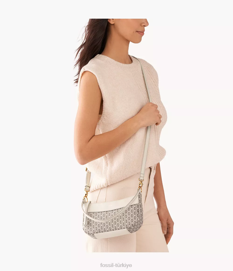 Fossil 6J04608 beyaz Skylar baget çanta kadınlar