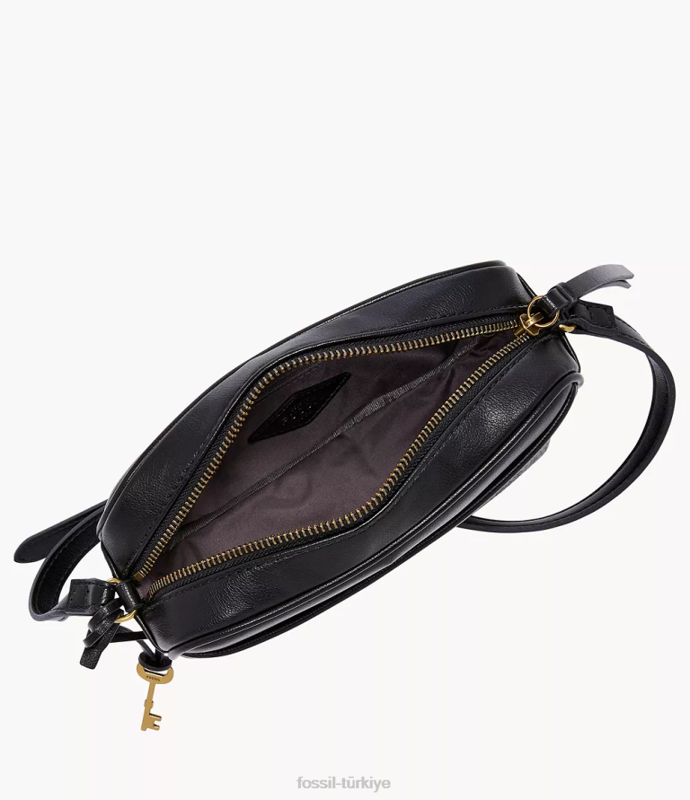 Fossil 6J04609 siyah Brennon kamera çantası çanta kadınlar