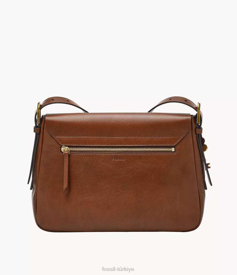 Fossil 6J04618 kahverengi harper büyük kapaklı çapraz gövde çanta kadınlar