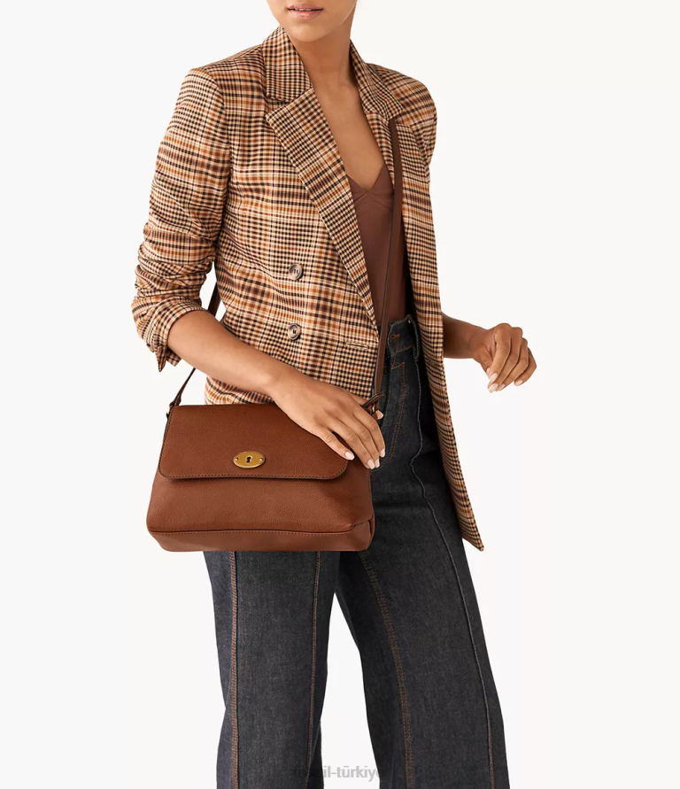 Fossil 6J04621 kahverengi gabriella orta kapaklı çapraz gövde çanta kadınlar