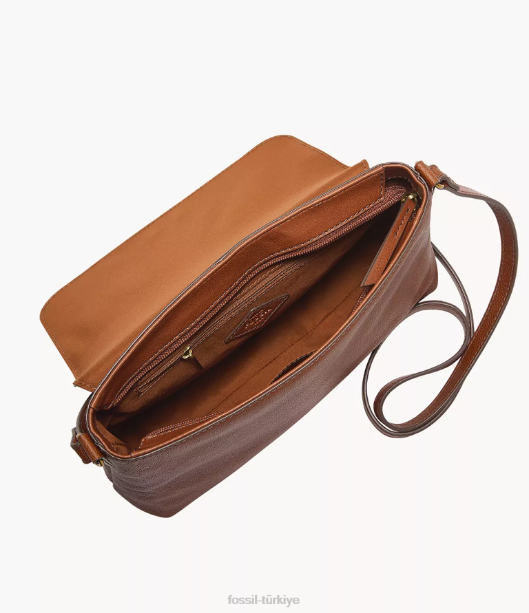 Fossil 6J04621 kahverengi gabriella orta kapaklı çapraz gövde çanta kadınlar