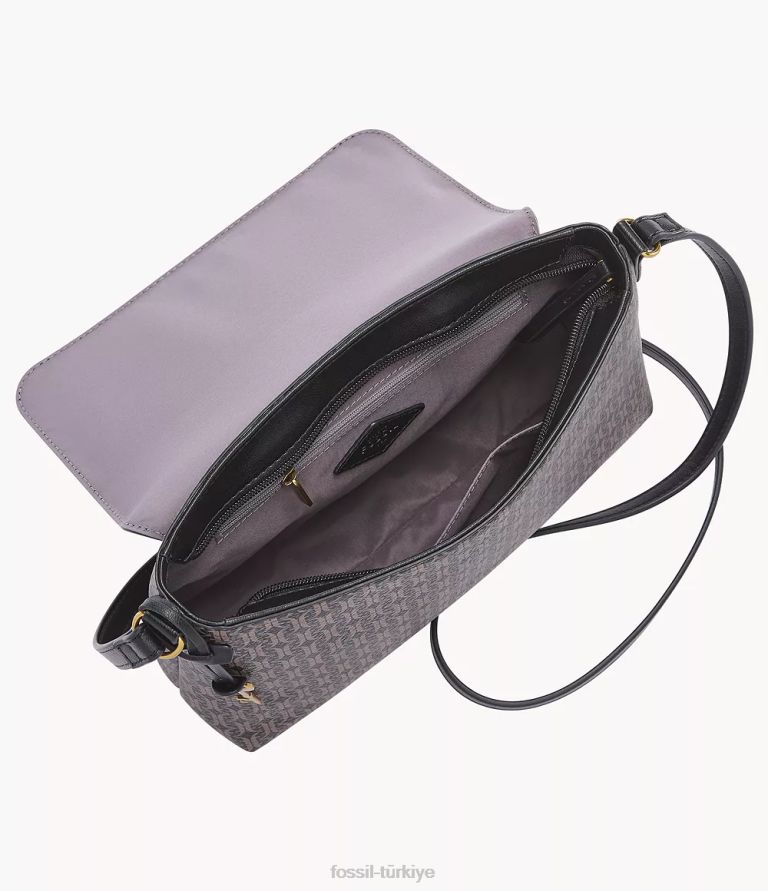 Fossil 6J04624 siyah gabriella orta kapaklı çapraz gövde çanta kadınlar