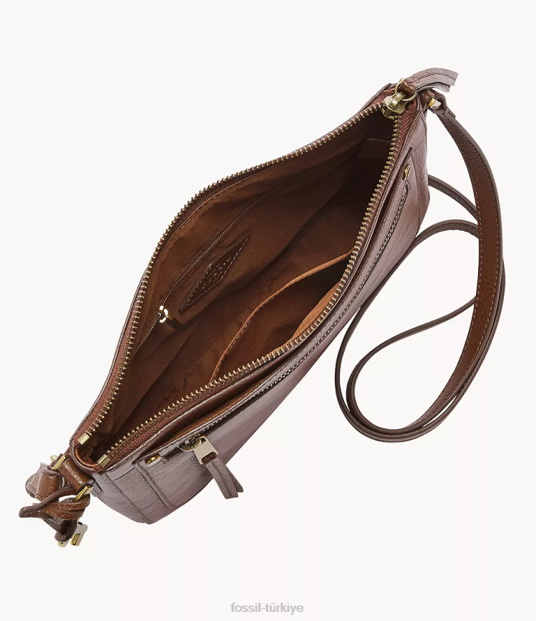 Fossil 6J04626 kahverengi farrah çapraz vücut çanta kadınlar