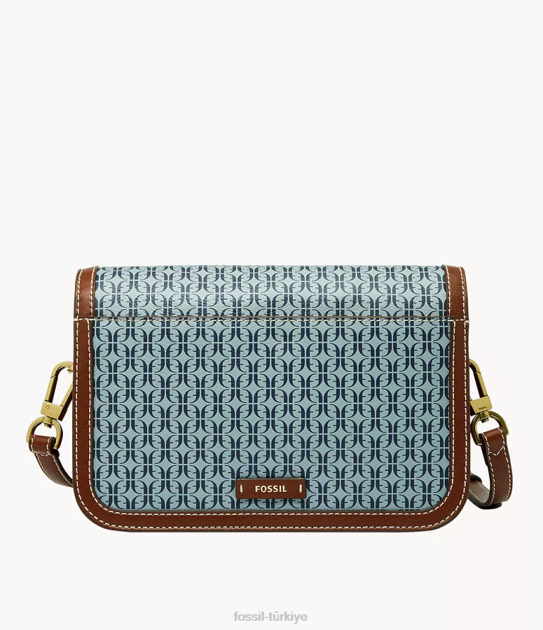 Fossil 6J04634 mavi ainsley kapaklı çapraz gövde çanta kadınlar