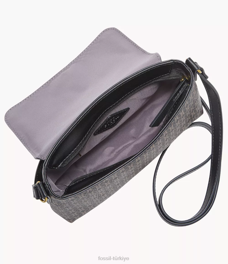 Fossil 6J04638 siyah gabriella küçük kapaklı çapraz gövde çanta kadınlar