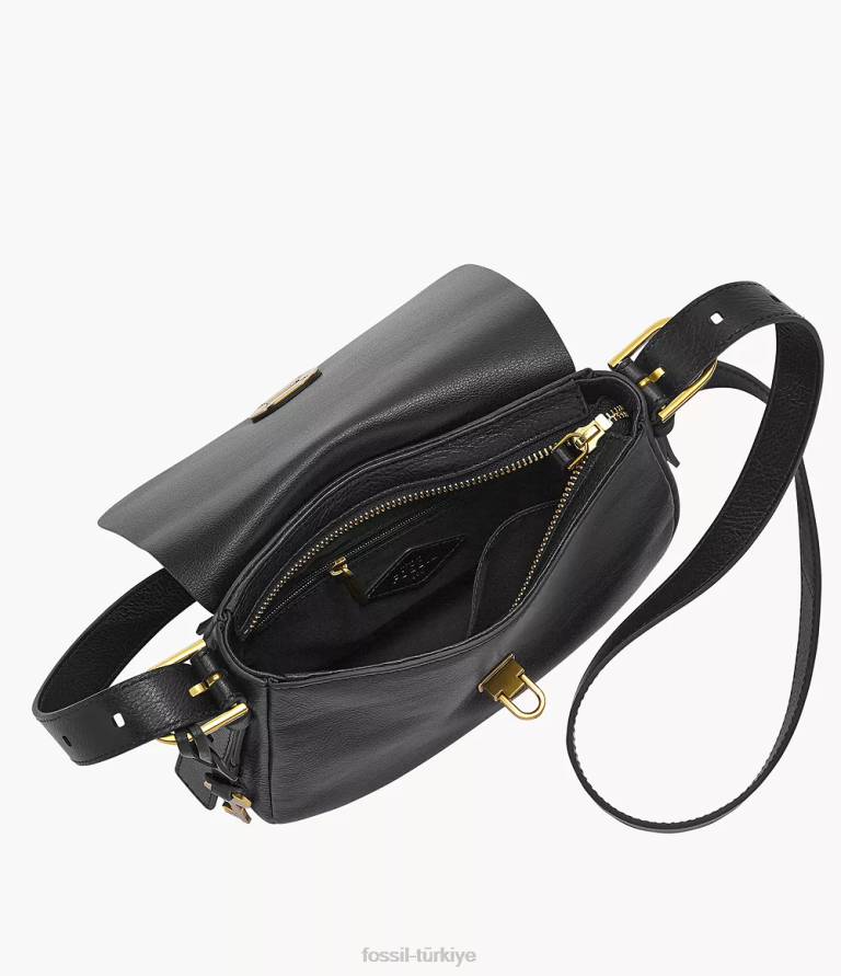 Fossil 6J04639 siyah harper küçük kapaklı çapraz gövde çanta kadınlar