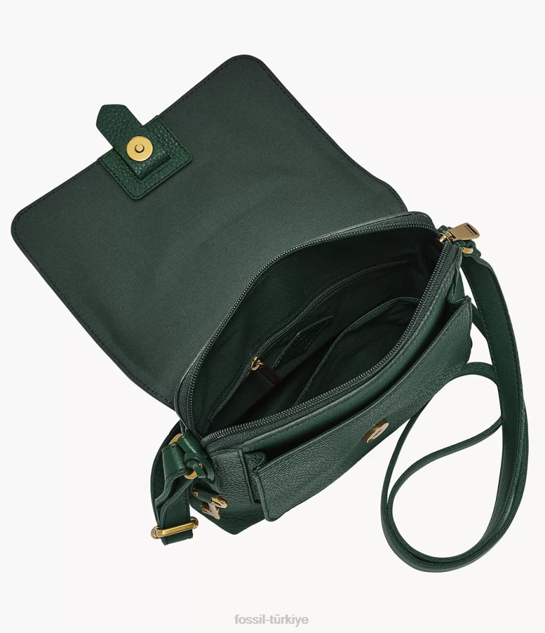 Fossil 6J04648 yeşil kinley küçük çapraz vücut çanta kadınlar