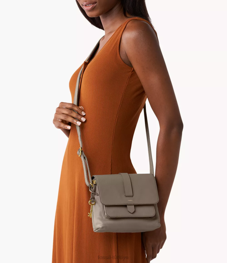 Fossil 6J04652 gri Kinley çapraz vücut çanta kadınlar