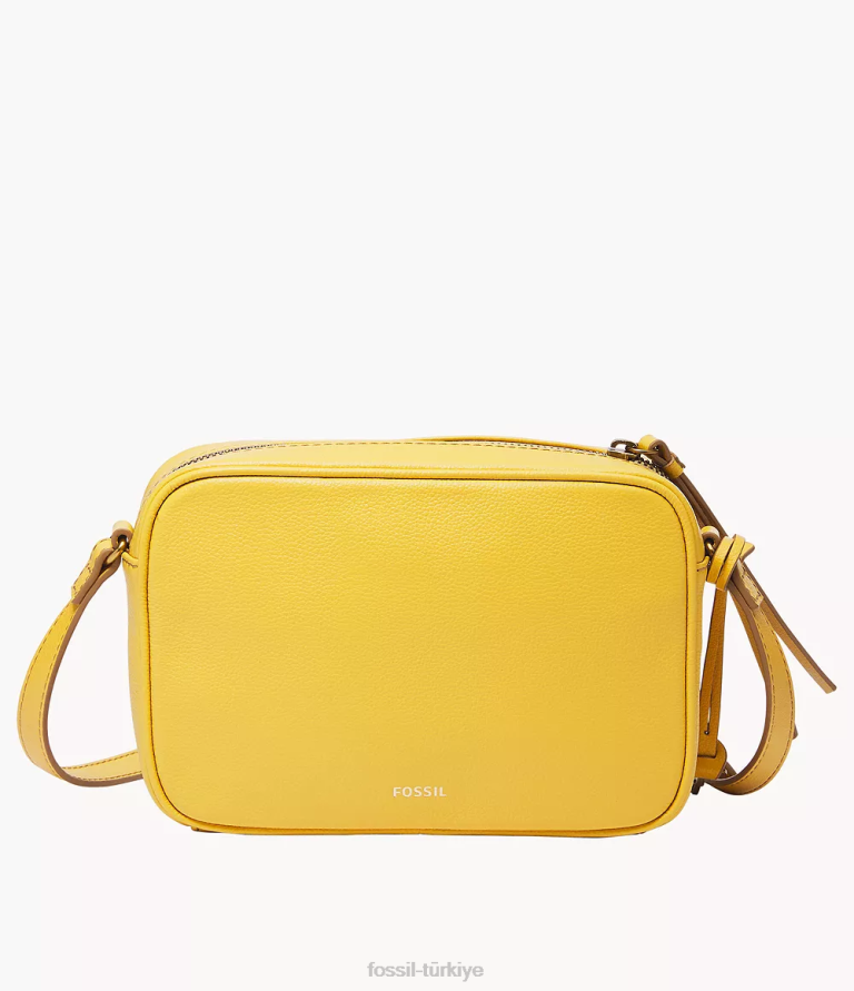Fossil 6J04655 sarı Brennon kamera çantası çanta kadınlar