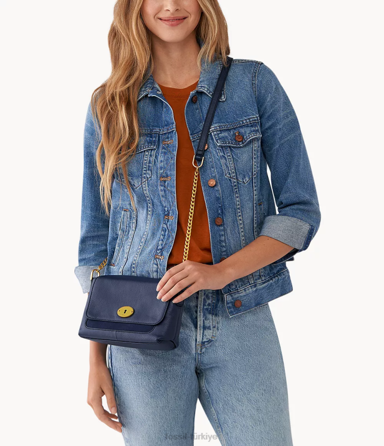 Fossil 6J04656 Donanma gabriella küçük kapaklı çapraz gövde çanta kadınlar