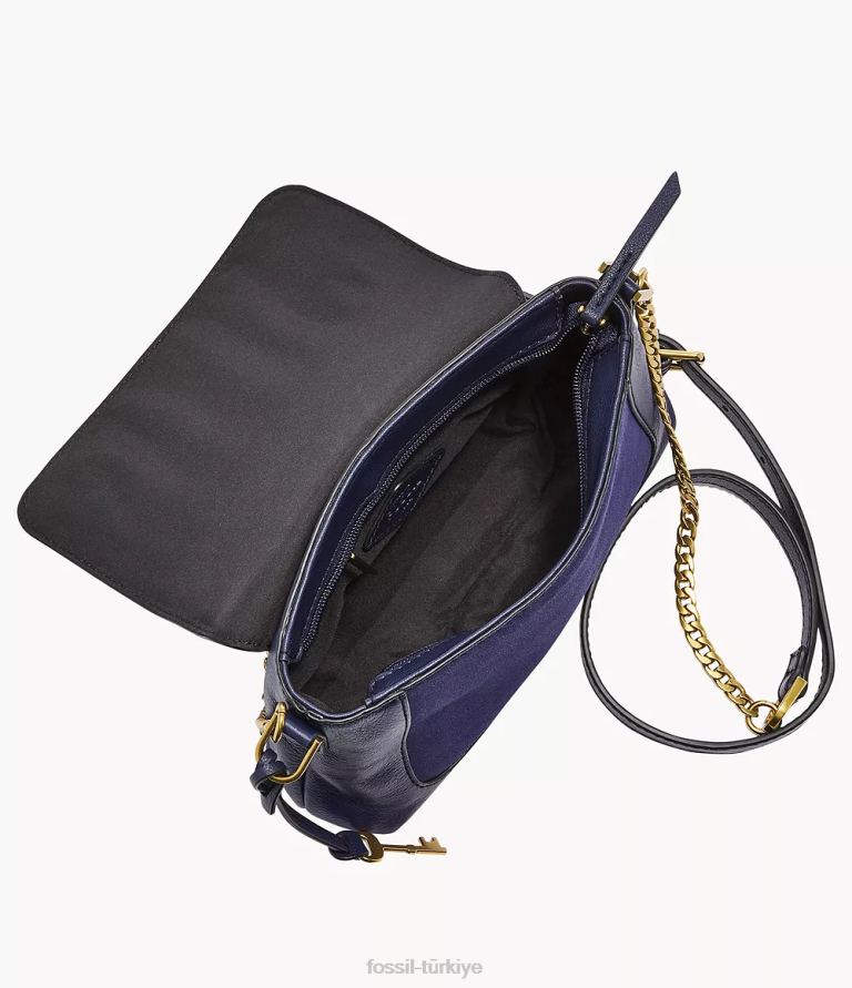 Fossil 6J04656 Donanma gabriella küçük kapaklı çapraz gövde çanta kadınlar