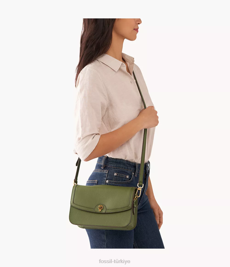 Fossil 6J04661 zeytin Ainsley çapraz vücut çanta kadınlar