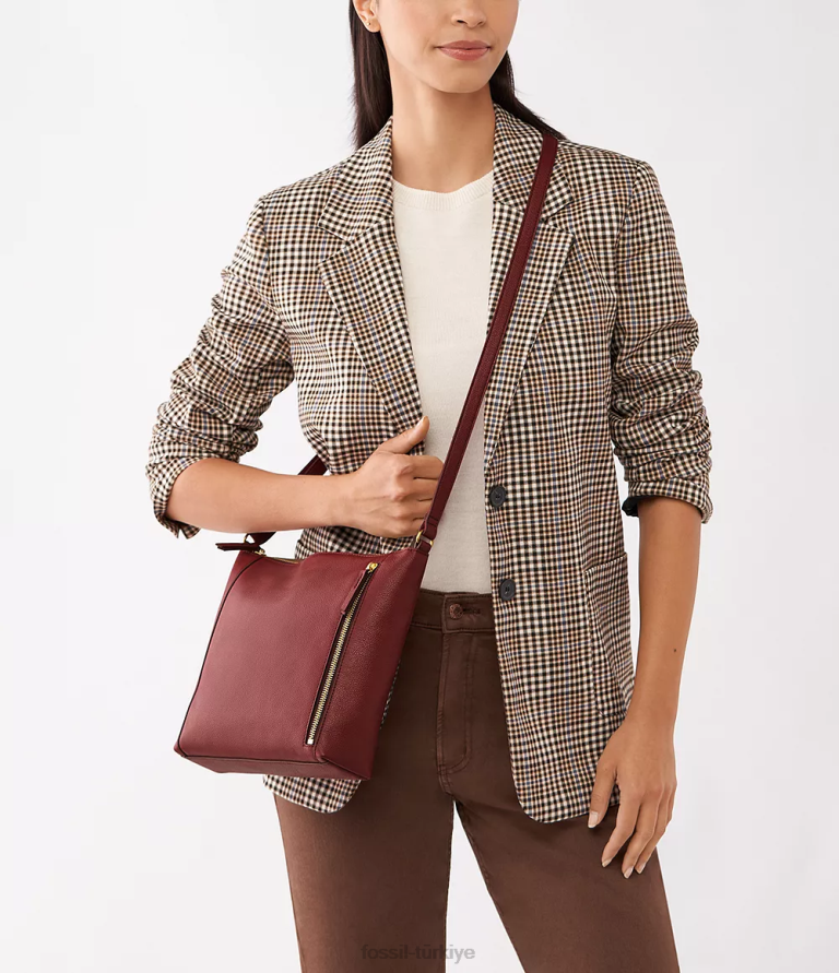 Fossil 6J04663 kırmızı tara çapraz vücut çanta kadınlar