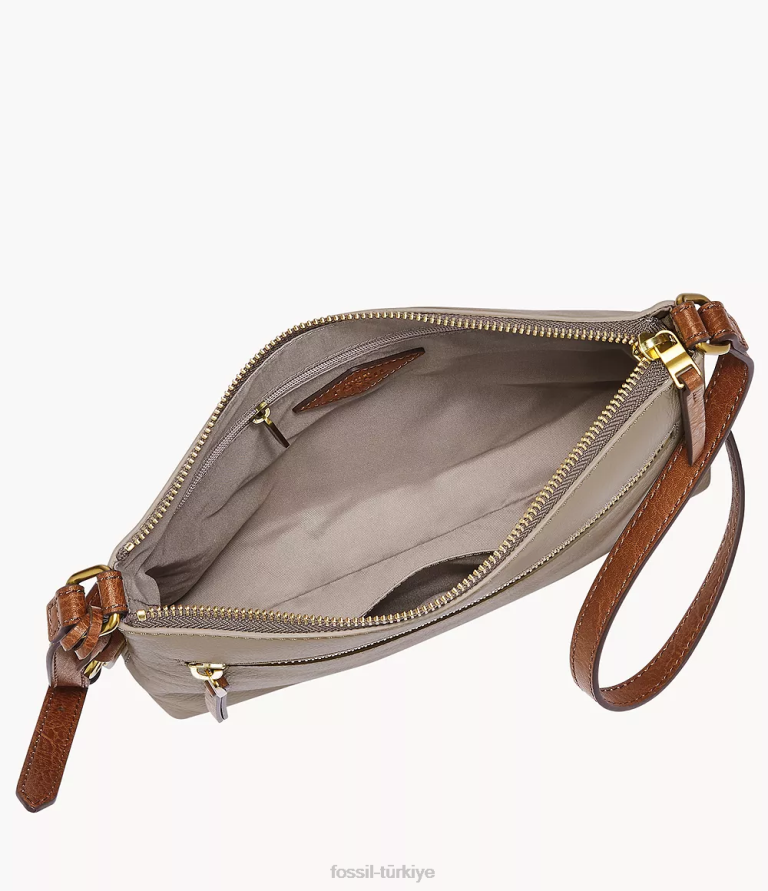 Fossil 6J04666 gri fiona küçük e/w çapraz askılı çanta çanta kadınlar