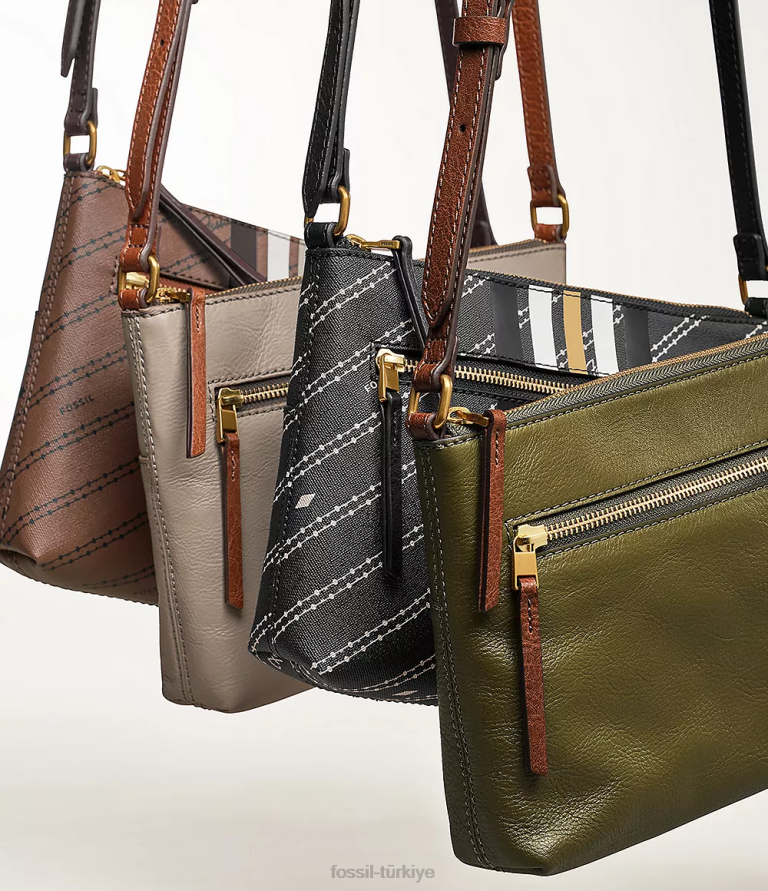 Fossil 6J04666 gri fiona küçük e/w çapraz askılı çanta çanta kadınlar