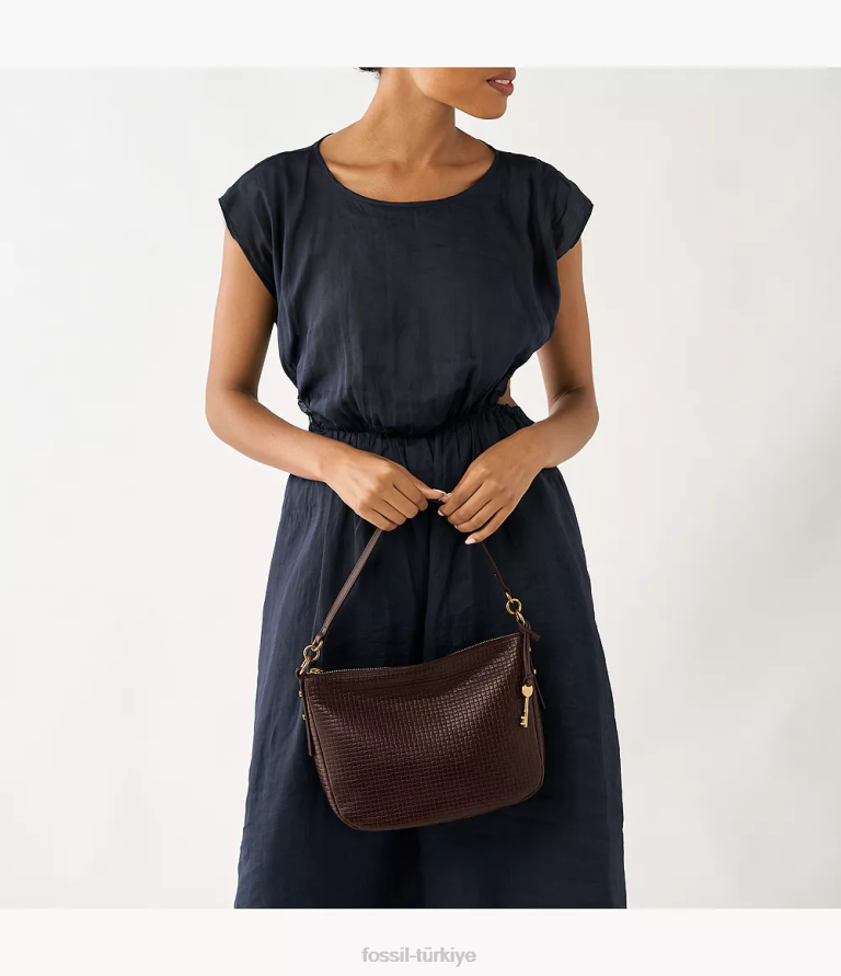 Fossil 6J04677 koyu kahverengi jolie çapraz vücut çanta kadınlar