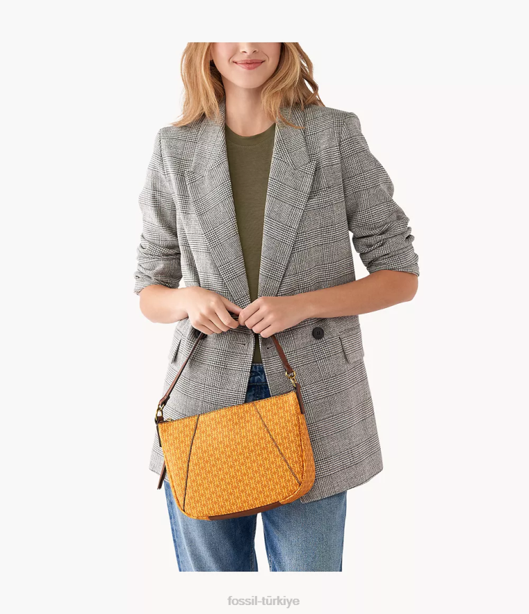 Fossil 6J04682 sarı Skylar çapraz gövdesi çanta kadınlar