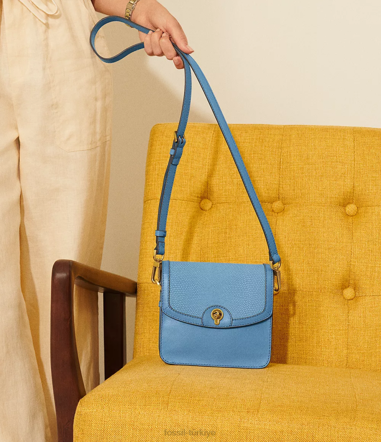 Fossil 6J04699 mavi ainsley küçük çapraz vücut çanta kadınlar