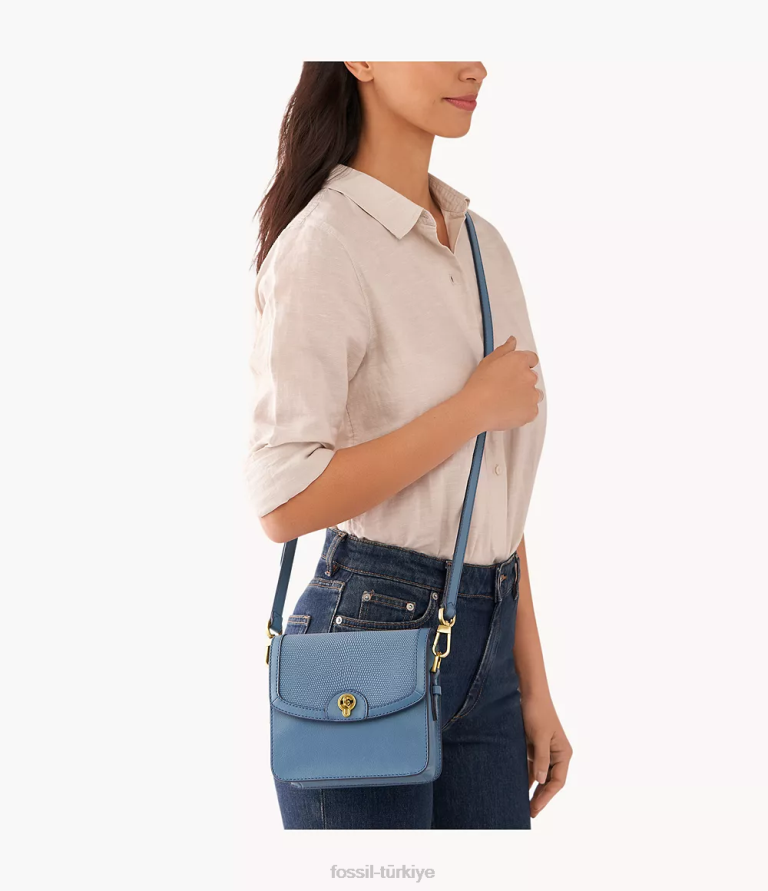 Fossil 6J04699 mavi ainsley küçük çapraz vücut çanta kadınlar