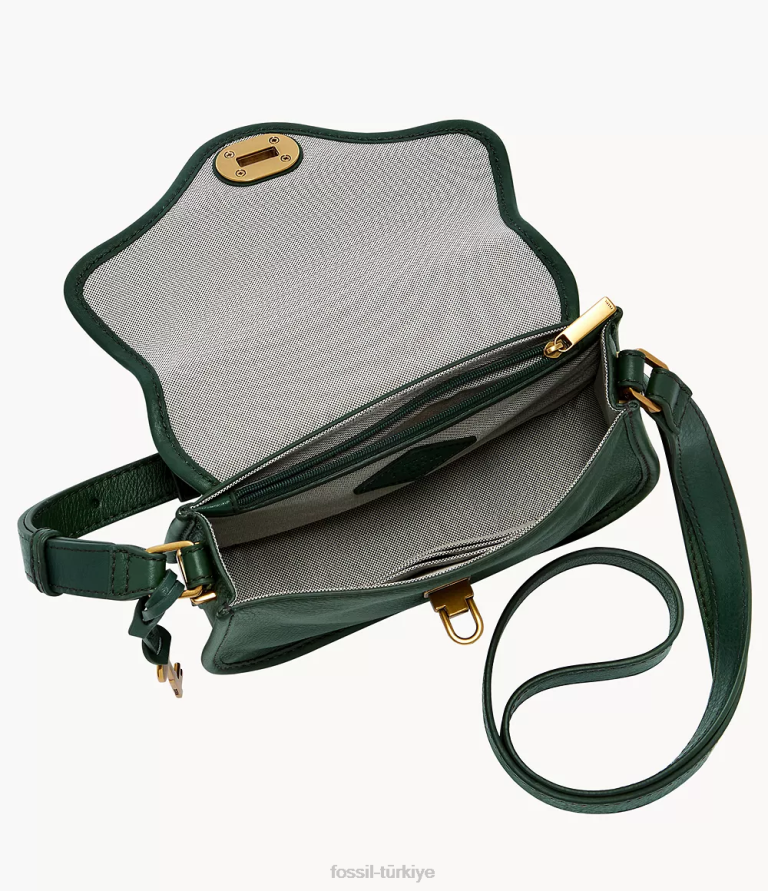 Fossil 6J04702 yeşil miras küçük kapaklı çapraz gövde çanta kadınlar