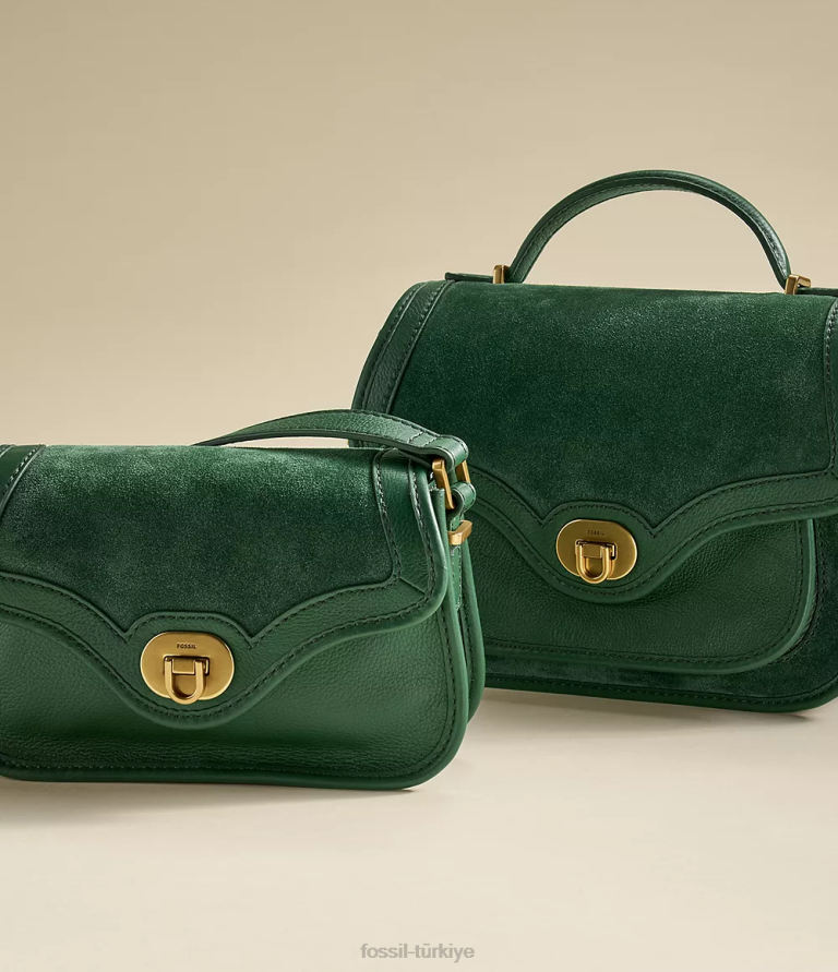 Fossil 6J04702 yeşil miras küçük kapaklı çapraz gövde çanta kadınlar