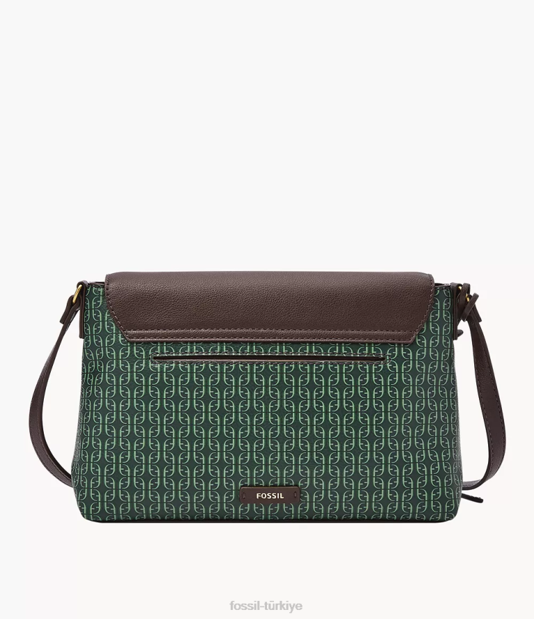 Fossil 6J04706 yeşil gabriella kapaklı çapraz vücut çanta kadınlar