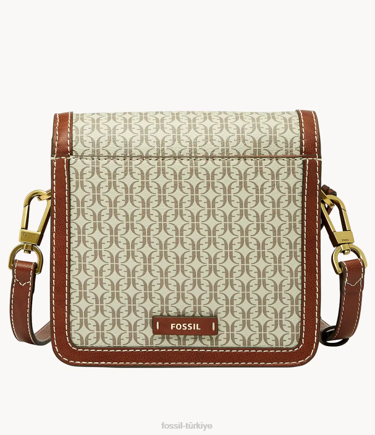 Fossil 6J04707 açık kahverengi ainsley küçük kapaklı çapraz gövde çanta kadınlar