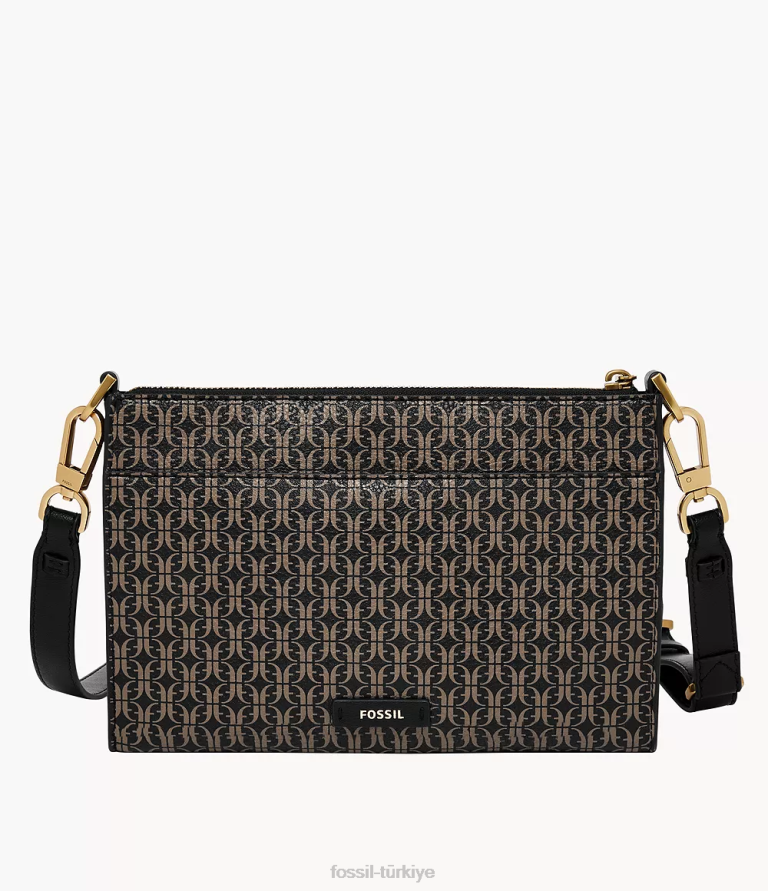 Fossil 6J04710 siyah kiera küçük çapraz vücut çanta kadınlar